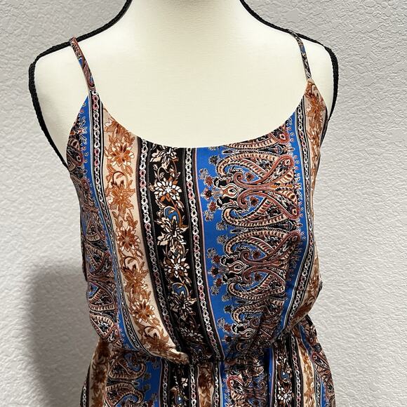 Everly Sundress Sleeveless Lined Size M Backless Cute Festival Fall Colors - Picture 2 of 12